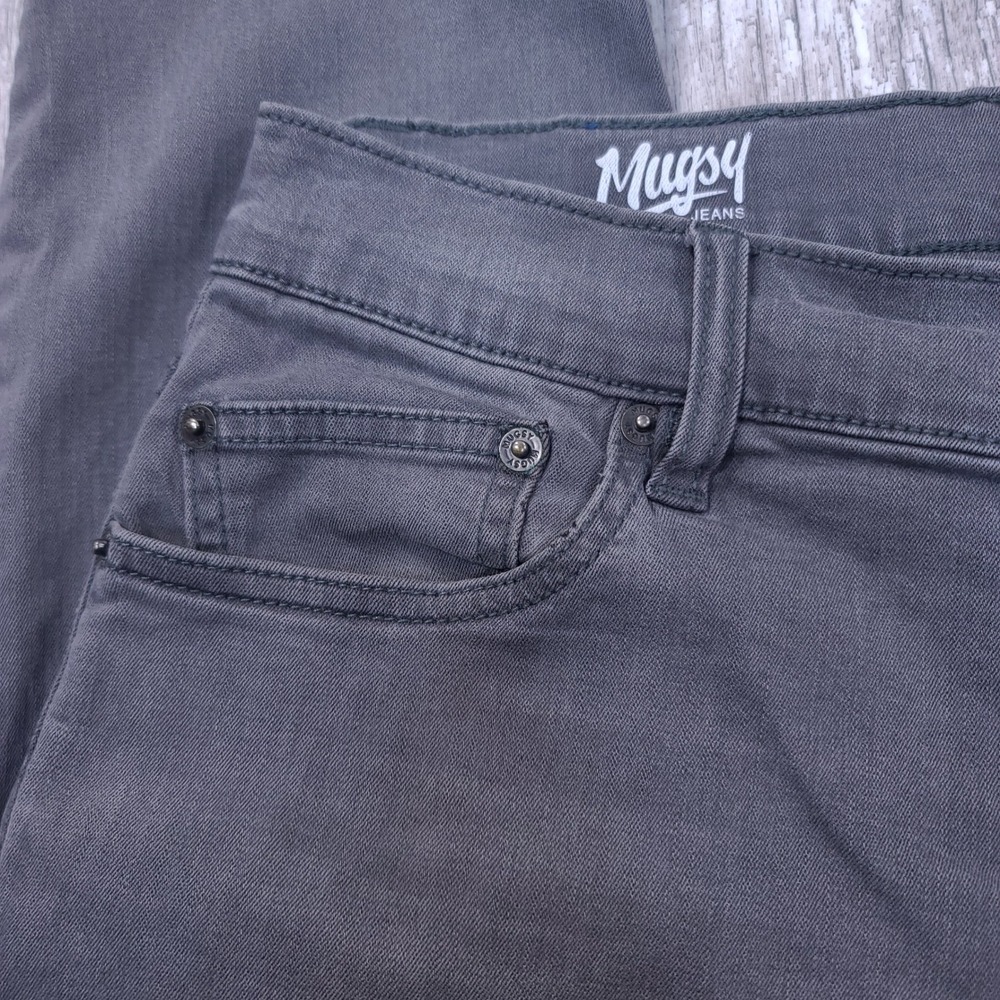 Mugsy Jeans Beans Pants Mens 33x30 Grey Stretch Denim Slim Tapered Leg - Picture 5 of 9